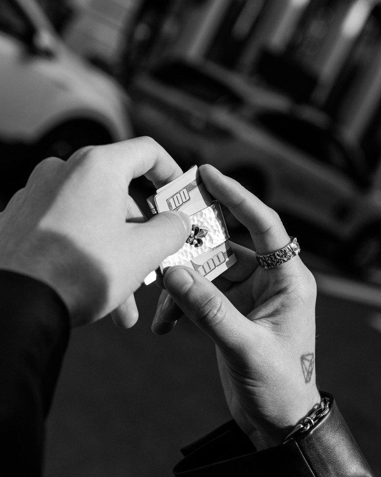 Silver money clip FLEUR DE LIS 11