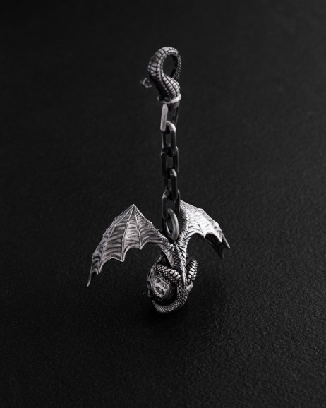 Срібний брелок DRACO MUNDI 3