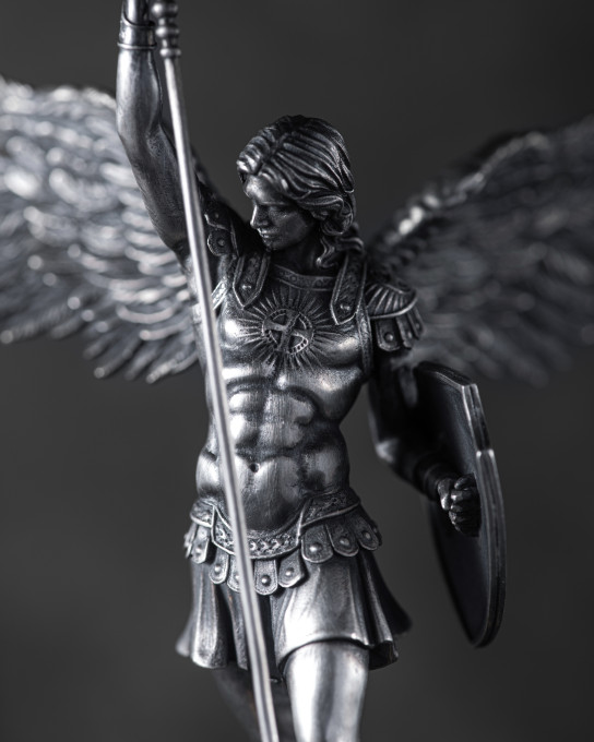 Срібна фігура ручної роботи ST. MICHAEL ARCHANGEL / Фігури ручної роботи + 2