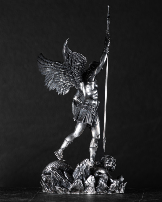 Срібна фігура ручної роботи ST. MICHAEL ARCHANGEL / Фігури ручної роботи + 3