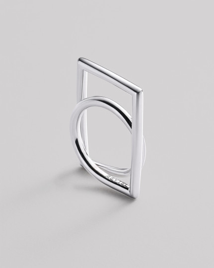 Срібна каблучка FRAME / Каблучки жіночі + 4
