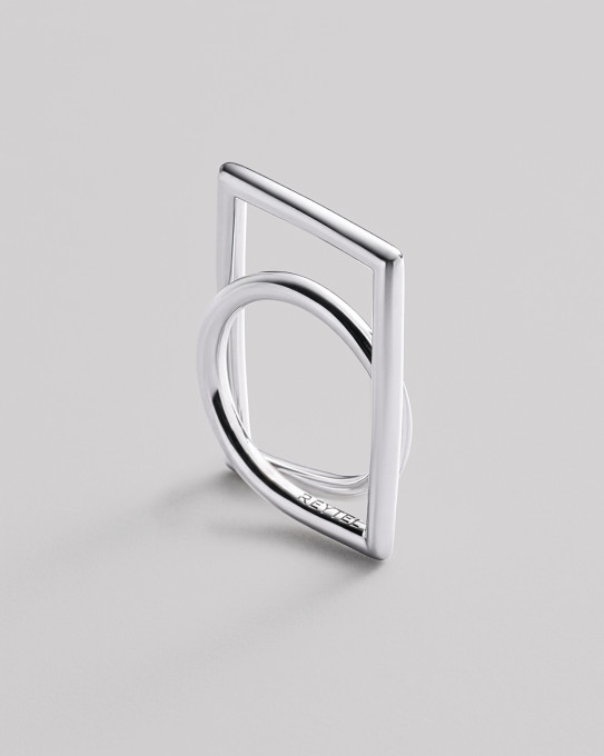 Срібна каблучка FRAME / Каблучки жіночі + 4