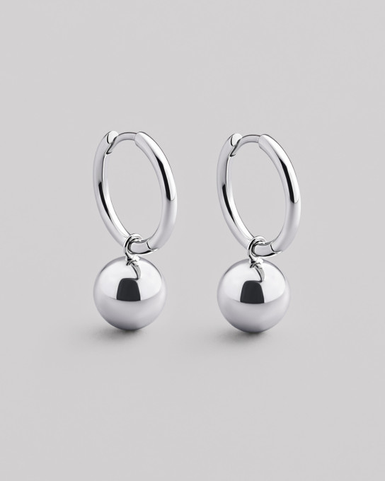 Серебряные серьги - кольца BUBBLE / Серьги Женские + 3