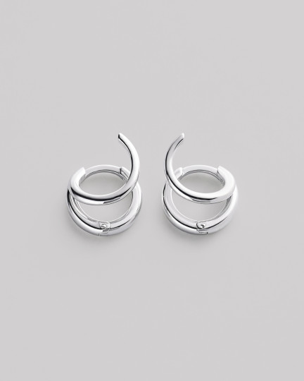 Серебряные серьги - кольца VALENTE / Серьги Женские + 3